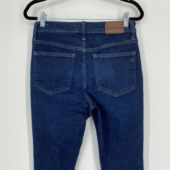 Madewell 9" Mid Rise Skinny Jeans Women's Size 26 Stretch Dark Wash Denim Blue - Picture 7 of 11